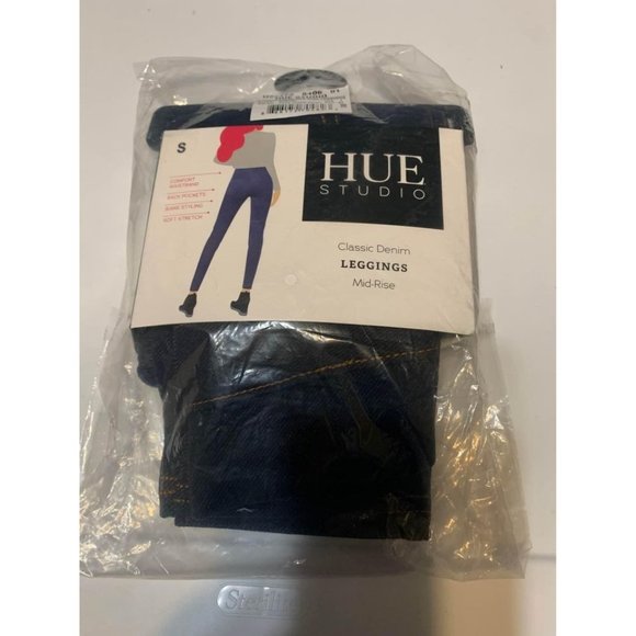 NWT Hue Studio Jeggings Casual Leggings Y2K Mid Rise Classic Women’s Size Small - Picture 1 of 6